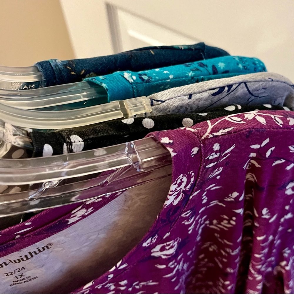 Bundle of Five (5) Woman Within Long Sleeve Tops - Barely Worn